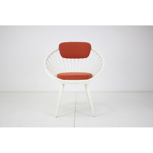 Fauteuil en bois et tissu allemand du Mid Century, 1970