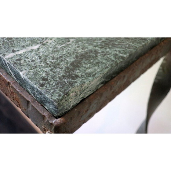Image 1 of Paire de colonnes de jardin vintage en fer forgé et marbre veiné, 1960