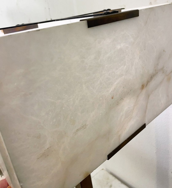 Image 1 of Lampe de table Mid Century Moderne Marbre et Laiton