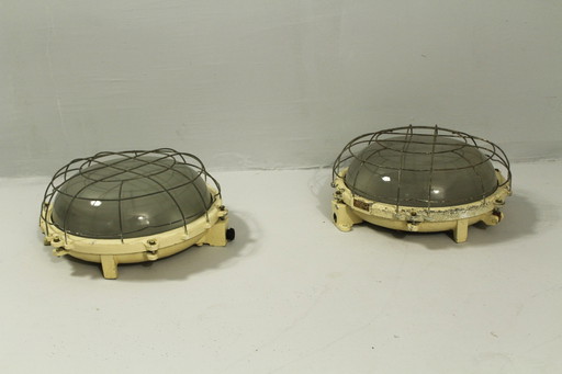 Paire de lampes industrielles, années 1960