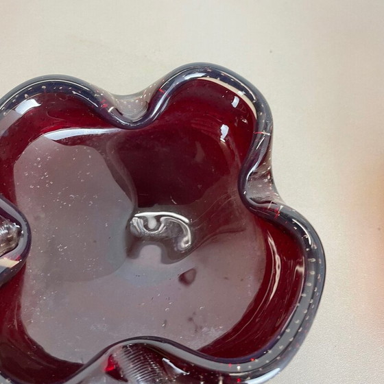 Image 1 of Paire de cendriers vintage en verre de Murano pour Venini Glass, Italie 1970