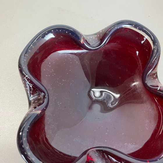 Image 1 of Paire de cendriers vintage en verre de Murano pour Venini Glass, Italie 1970