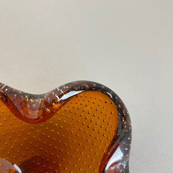 Image 1 of Paire de cendriers vintage en verre de Murano pour Venini Glass, Italie 1970