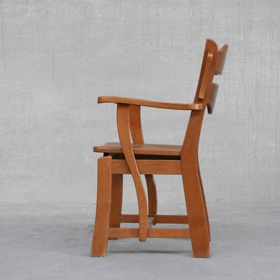 Image 1 of Fauteuil hollandais du milieu du siècle en bois de chêne massif, années 1960