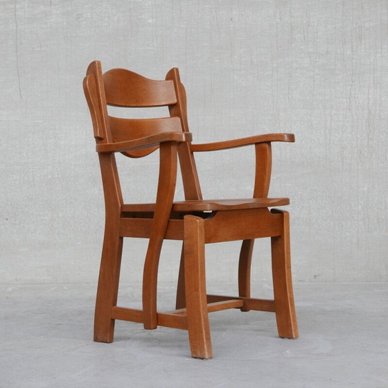 Image 1 of Fauteuil hollandais du milieu du siècle en bois de chêne massif, années 1960