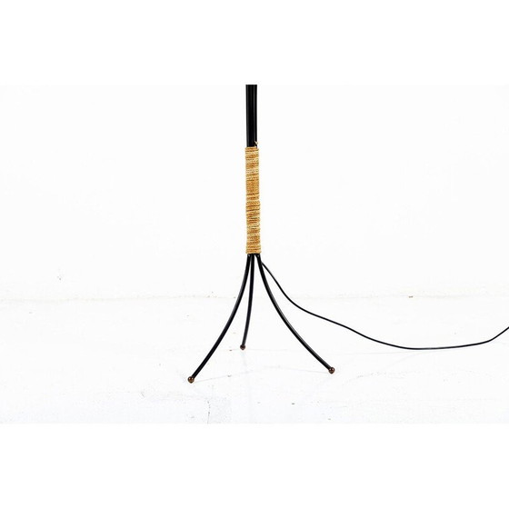 Image 1 of Lampadaire vintage en verre et métal, France 1950