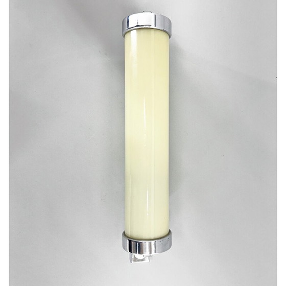 Image 1 of Applique vintage Bauhaus en chrome et verre laiteux, 1930