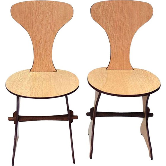 Image 1 of Paire de chaises italiennes vintage en formica, années 1960