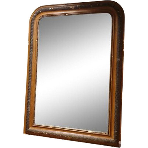 Miroir vintage en bois recouvert de stuc