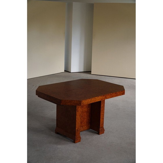 Image 1 of Table de salle à manger Art Déco en ronce de bois, années 1930