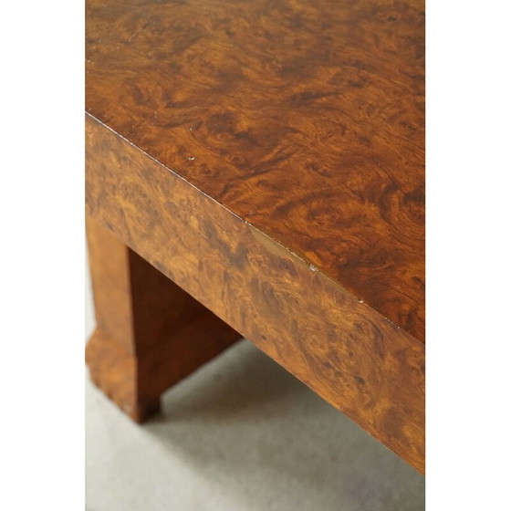 Image 1 of Table de salle à manger Art Déco en ronce de bois, années 1930