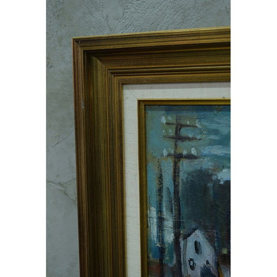 Image 1 of Peinture à l'huile suédoise vintage Paysage par John Börén, années 1960