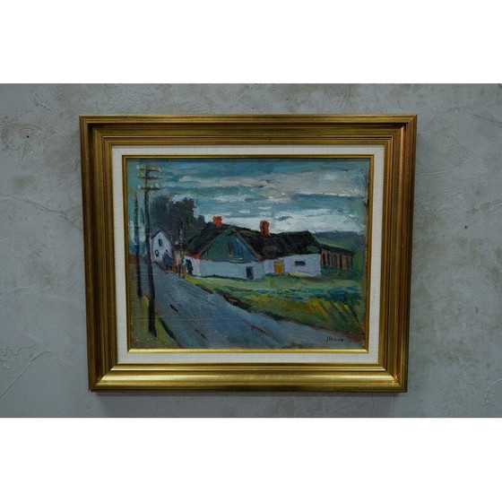 Image 1 of Peinture à l'huile suédoise vintage Paysage par John Börén, années 1960
