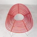 Chaise en rotin sur structure en acier Rohe Noordwolde, années 50
