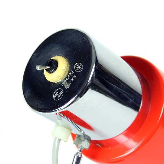 Image 1 of Lampe de table vintage en chrome et métal rouge par Josef Hurka pour Napako, 1960s