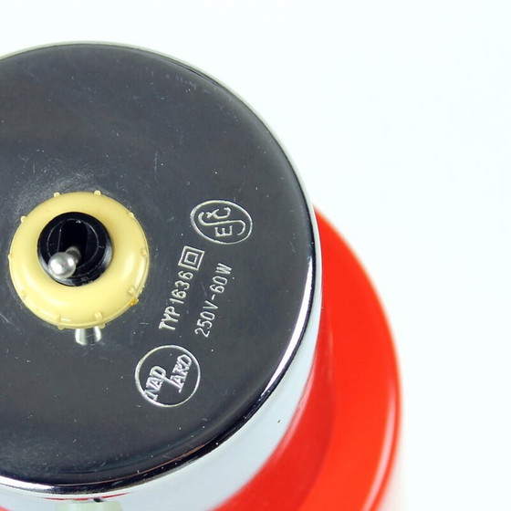 Image 1 of Lampe de table vintage en chrome et métal rouge par Josef Hurka pour Napako, 1960s