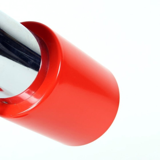 Image 1 of Lampe de table vintage en chrome et métal rouge par Josef Hurka pour Napako, 1960s