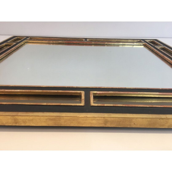 Image 1 of Miroir vintage en bois doré et polychrome, 1970