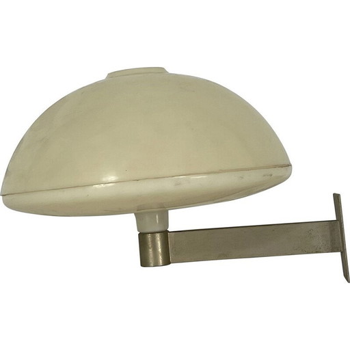 Applique vintage en laiton nickelé et plastique, Italie 1960