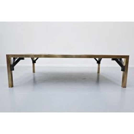 Image 1 of Table basse vintage en laiton par Christian Krekels, Belgique 1970