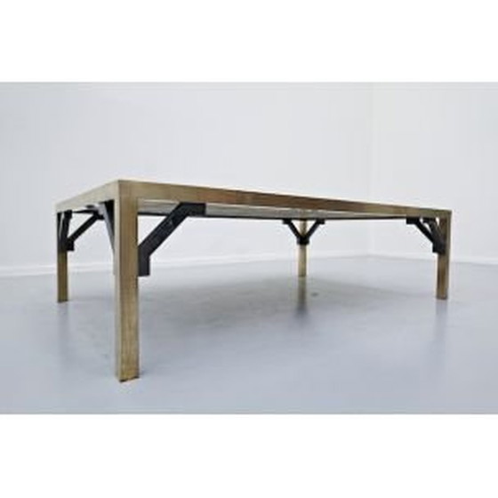 Image 1 of Table basse vintage en laiton par Christian Krekels, Belgique 1970