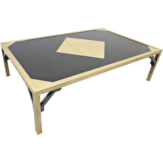 Image 1 of Table basse vintage en laiton par Christian Krekels, Belgique 1970