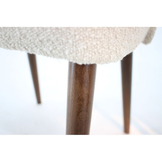 Image 1 of Paire de chaises d'appoint vintage en bouclé, Tchécoslovaquie années 1960