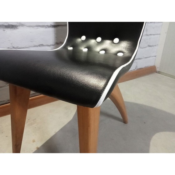 Image 1 of Ensemble de 4 chaises de salle à manger à balancier vintage par G.J. Van Os pour Van Os Culemborg, années 1950