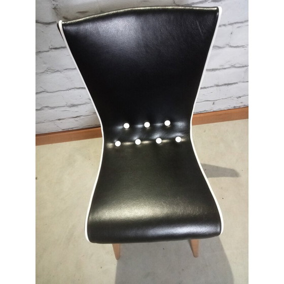 Image 1 of Ensemble de 4 chaises de salle à manger à balancier vintage par G.J. Van Os pour Van Os Culemborg, années 1950