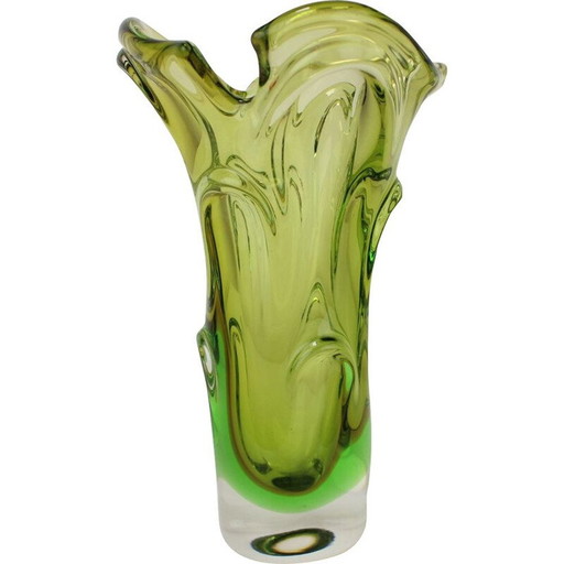 Vase en verre vintage de Josef Hospodka, Tchécoslovaquie 1960