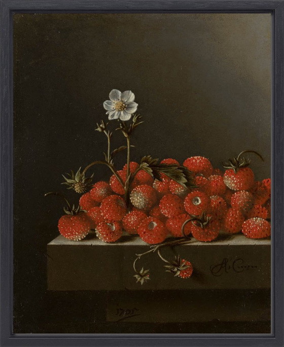 Image 1 of Adriaen Coorte ---Nature morte avec fraises des bois (encadré)