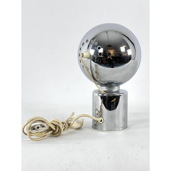 Image 1 of Lampe de table italienne Space Age vintage chromée par Reggiani