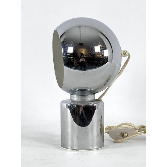 Image 1 of Lampe de table italienne Space Age vintage chromée par Reggiani