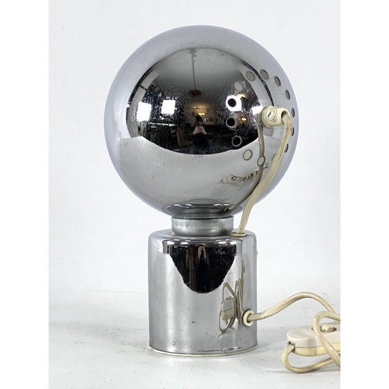 Image 1 of Lampe de table italienne Space Age vintage chromée par Reggiani