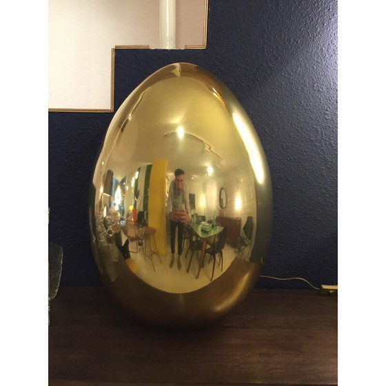 Image 1 of Lampe vintage à œuf en verre doré, 2000