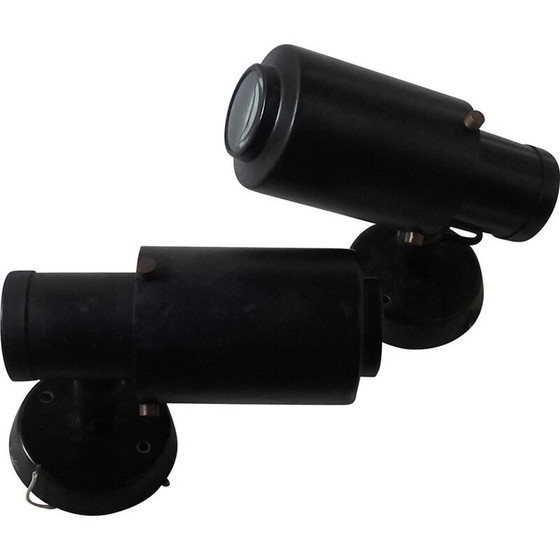 Image 1 of Paire d'appliques vintage en métal noir par Lita, 1950