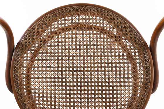 Image 1 of Fauteuil vintage en bentwood avec cannage, 1950