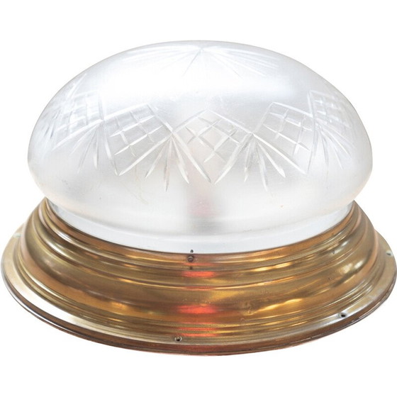 Image 1 of Plafonnier vintage en aluminium et verre, Allemagne 1979