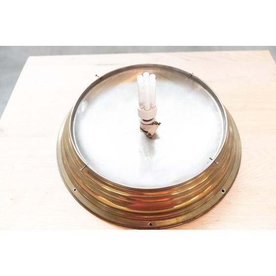 Image 1 of Plafonnier vintage en aluminium et verre, Allemagne 1979