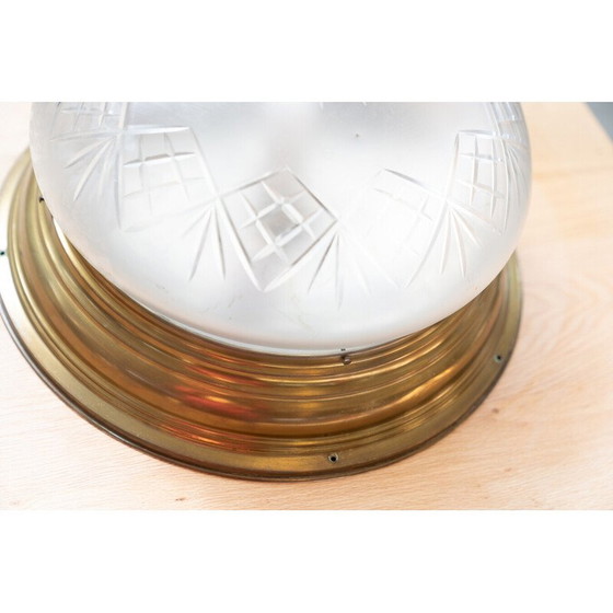 Image 1 of Plafonnier vintage en aluminium et verre, Allemagne 1979