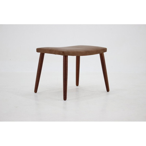 Image 1 of Tabouret vintage en cuir, Danemark 1960