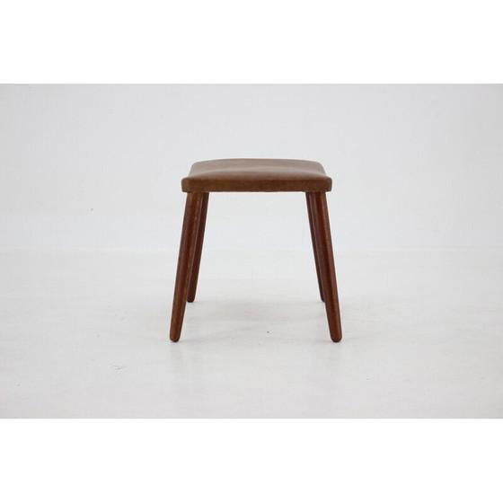 Image 1 of Tabouret vintage en cuir, Danemark 1960