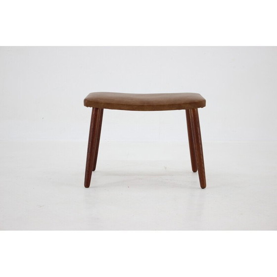 Image 1 of Tabouret vintage en cuir, Danemark 1960