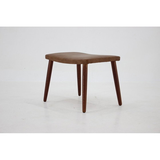 Image 1 of Tabouret vintage en cuir, Danemark 1960