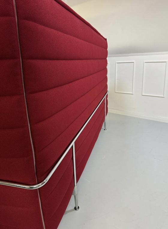 Image 1 of Vitra Alcove Canapé de marque classique rouge Canapé bureau