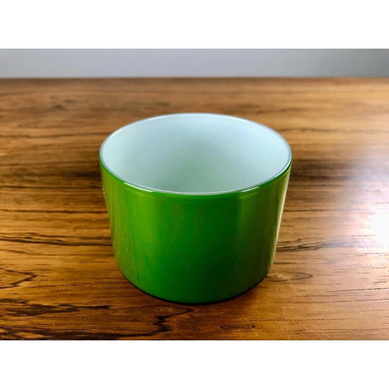 Image 1 of Crémier et sucrier vintage en verre vert par Michael Bang, Danemark 1970