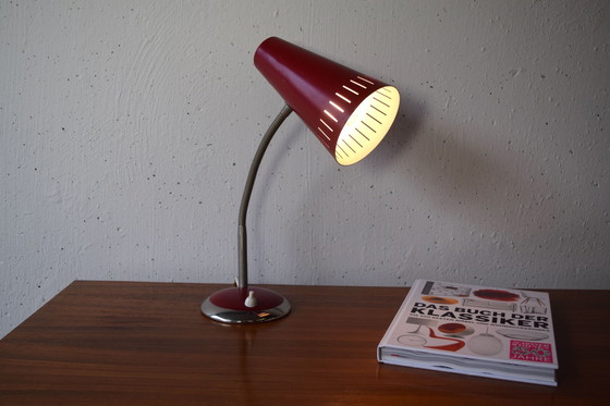 Image 1 of Vintage Red Table Lamp Lampe de table 1960