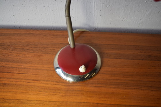 Image 1 of Vintage Red Table Lamp Lampe de table 1960