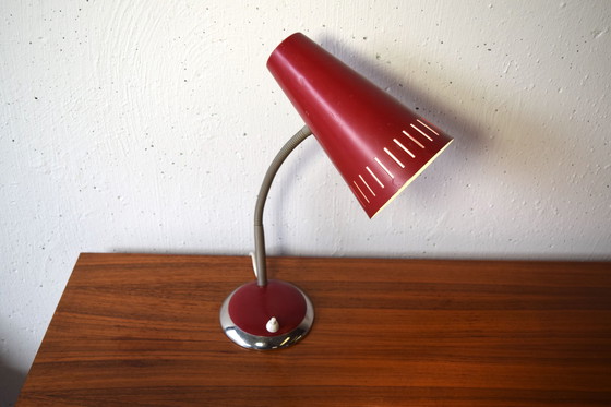 Image 1 of Vintage Red Table Lamp Lampe de table 1960