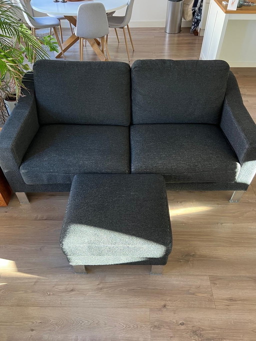 Leolux Design Sofa Incl Hocker Anthracite